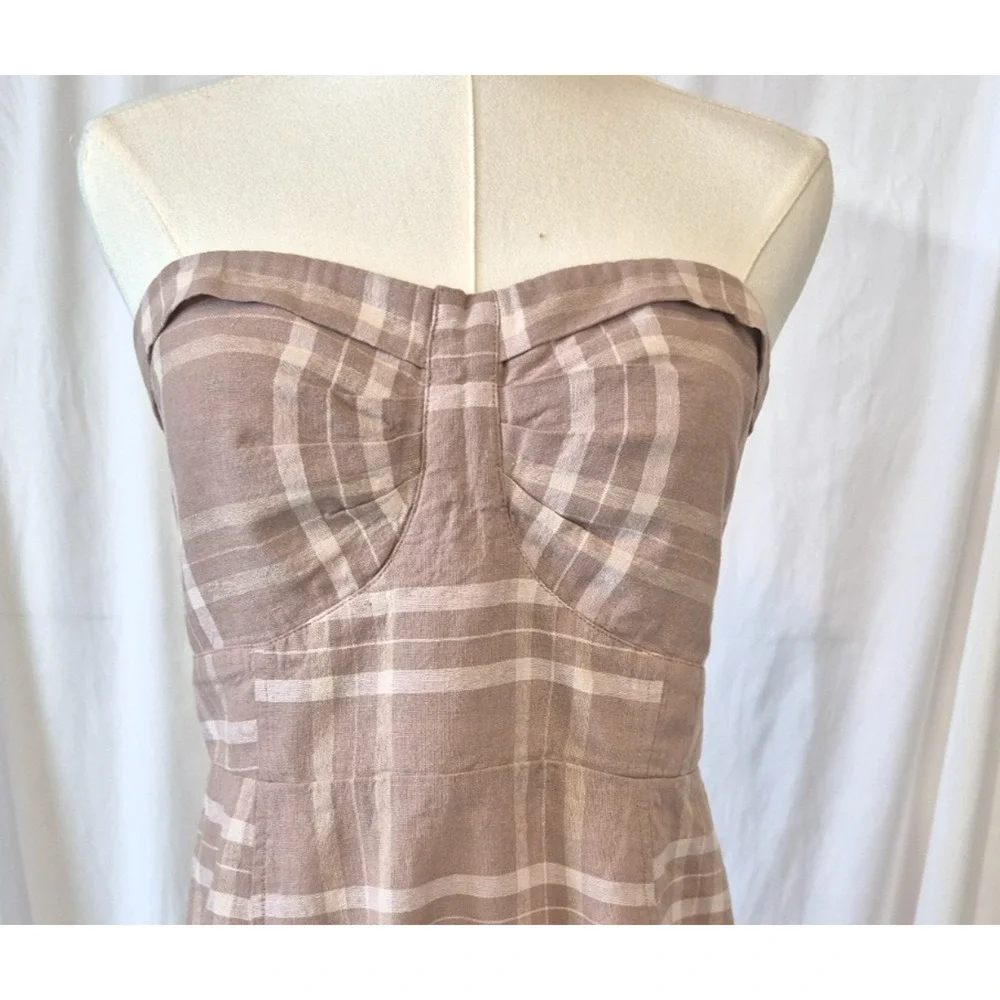 Free People Endless Summer Life Like This Plaid Strapless Dress Medium